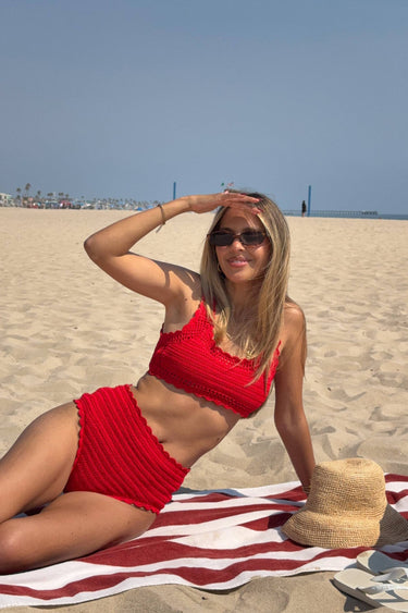 Beach Riot | Andy Top Ruby Crochet | Red Crochet Bikini Top