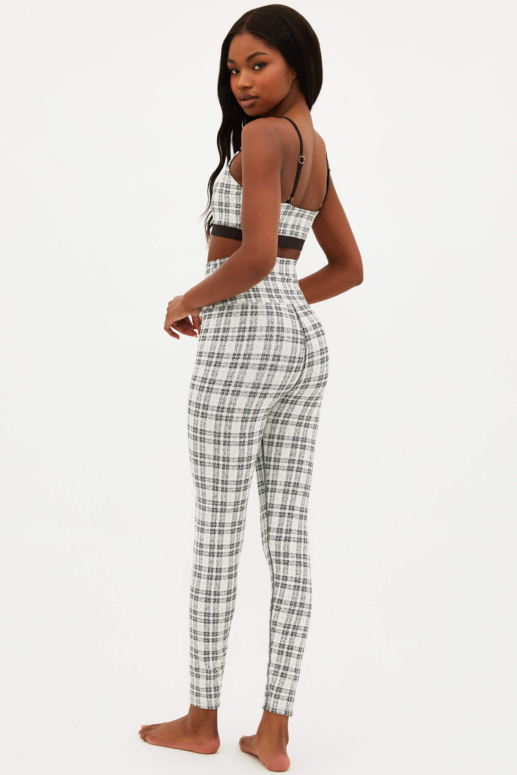 Piper Legging Ivory Plaid - Beach Riot