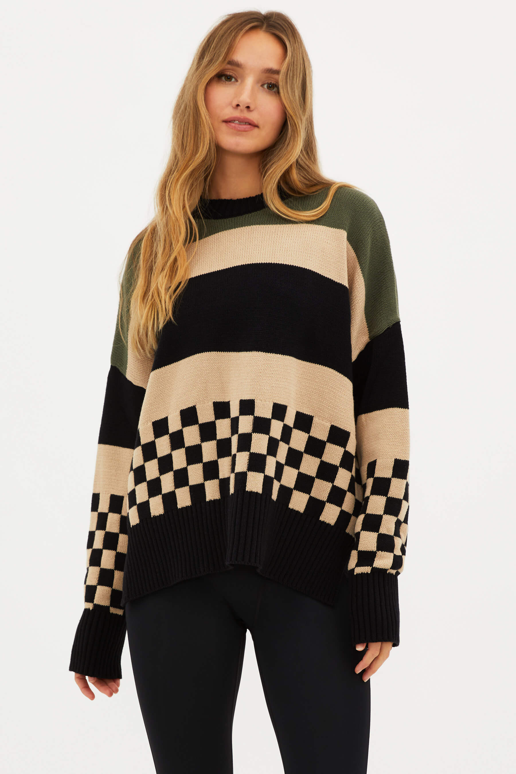 Callie Sweater Taupe & Black Check
