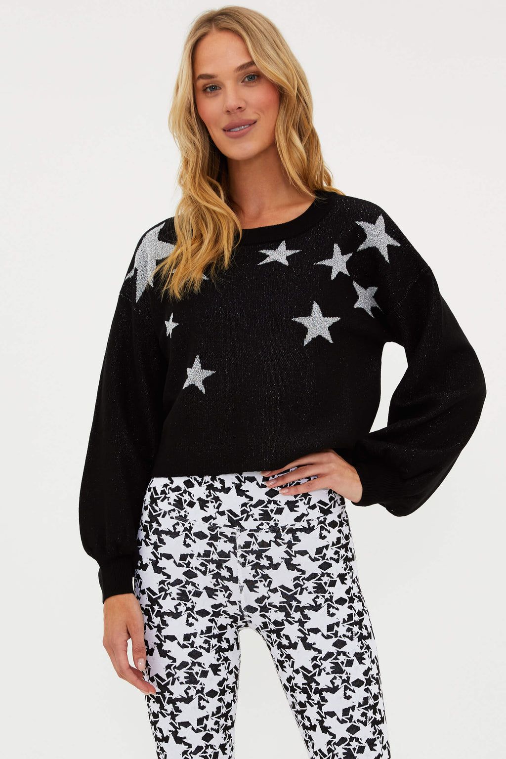 Ava Sweater Silver Star | Star Sweater | Beach Riot