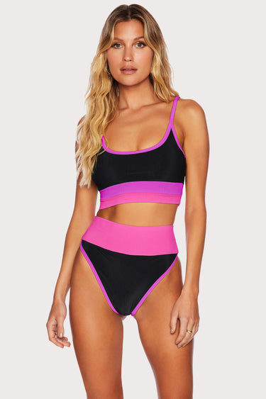 Beach Riot, Eva Top Tan White Colorblock, Swim & Sports Top