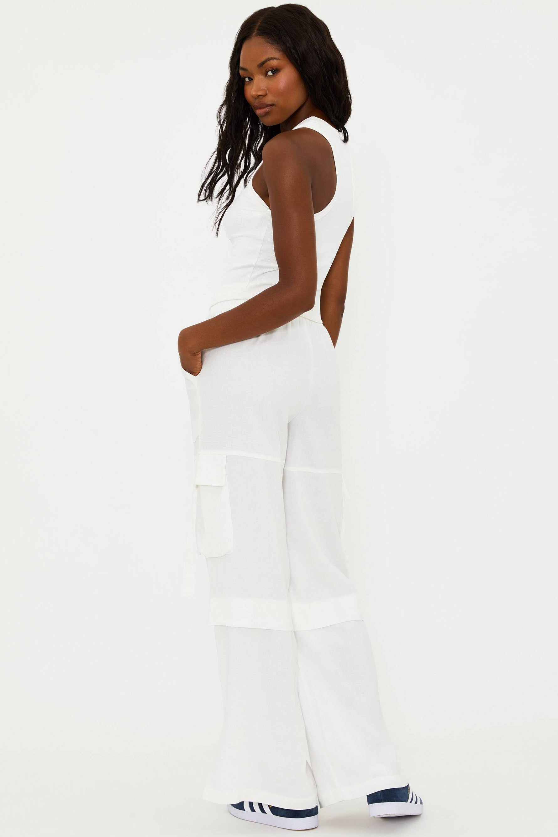 Gianna Pant White Linen