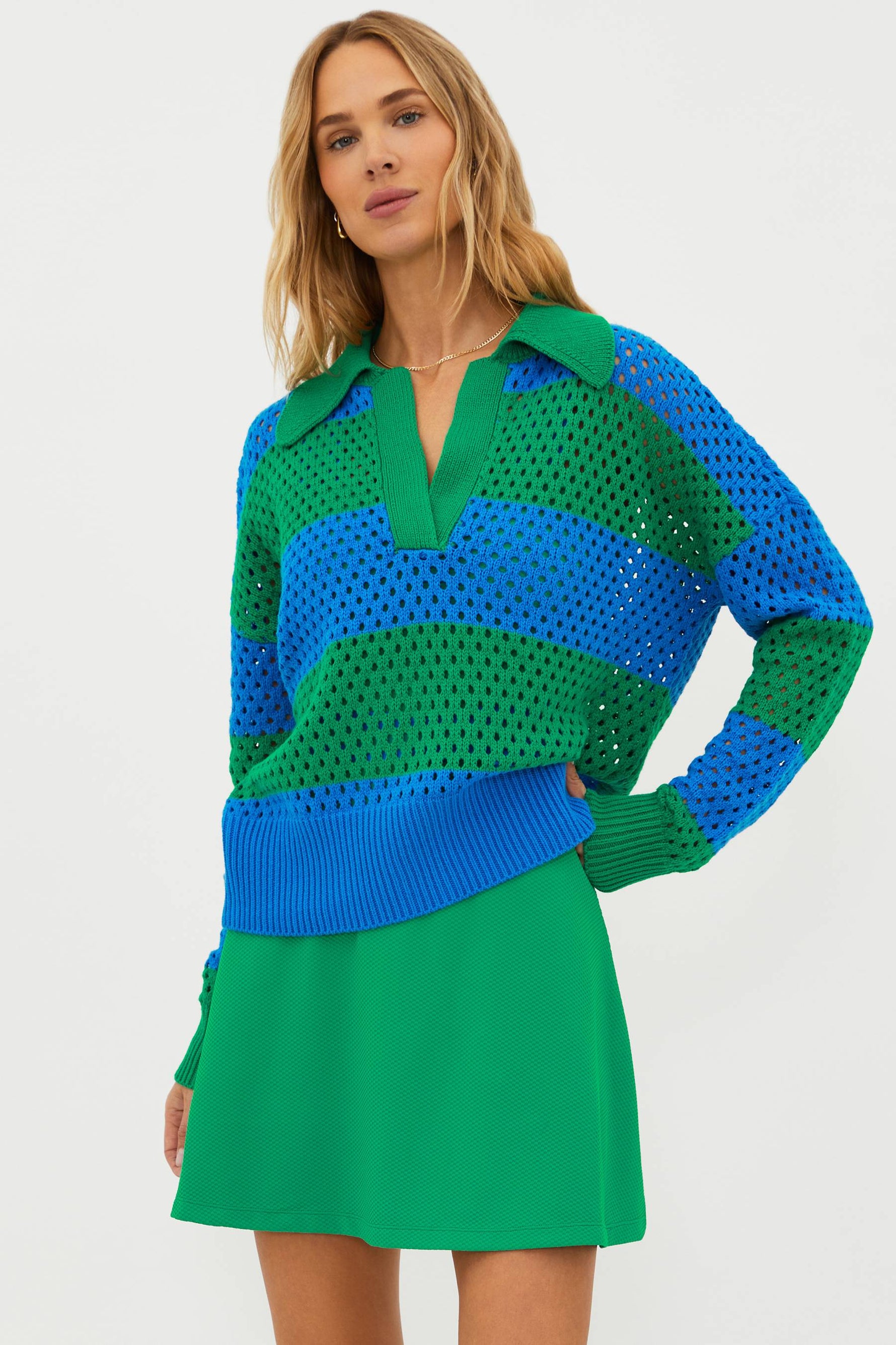 Wynn Top Garden Green Colorblock