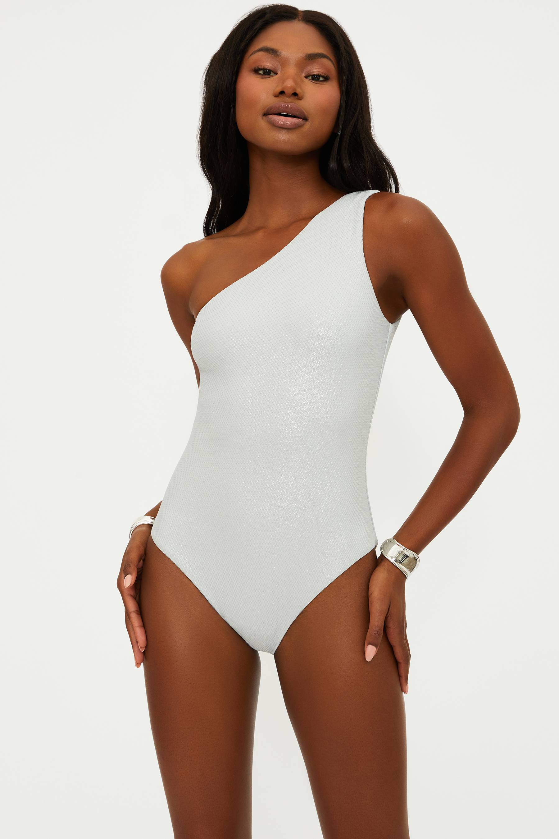 Alba One Piece Silver Shine Waffle