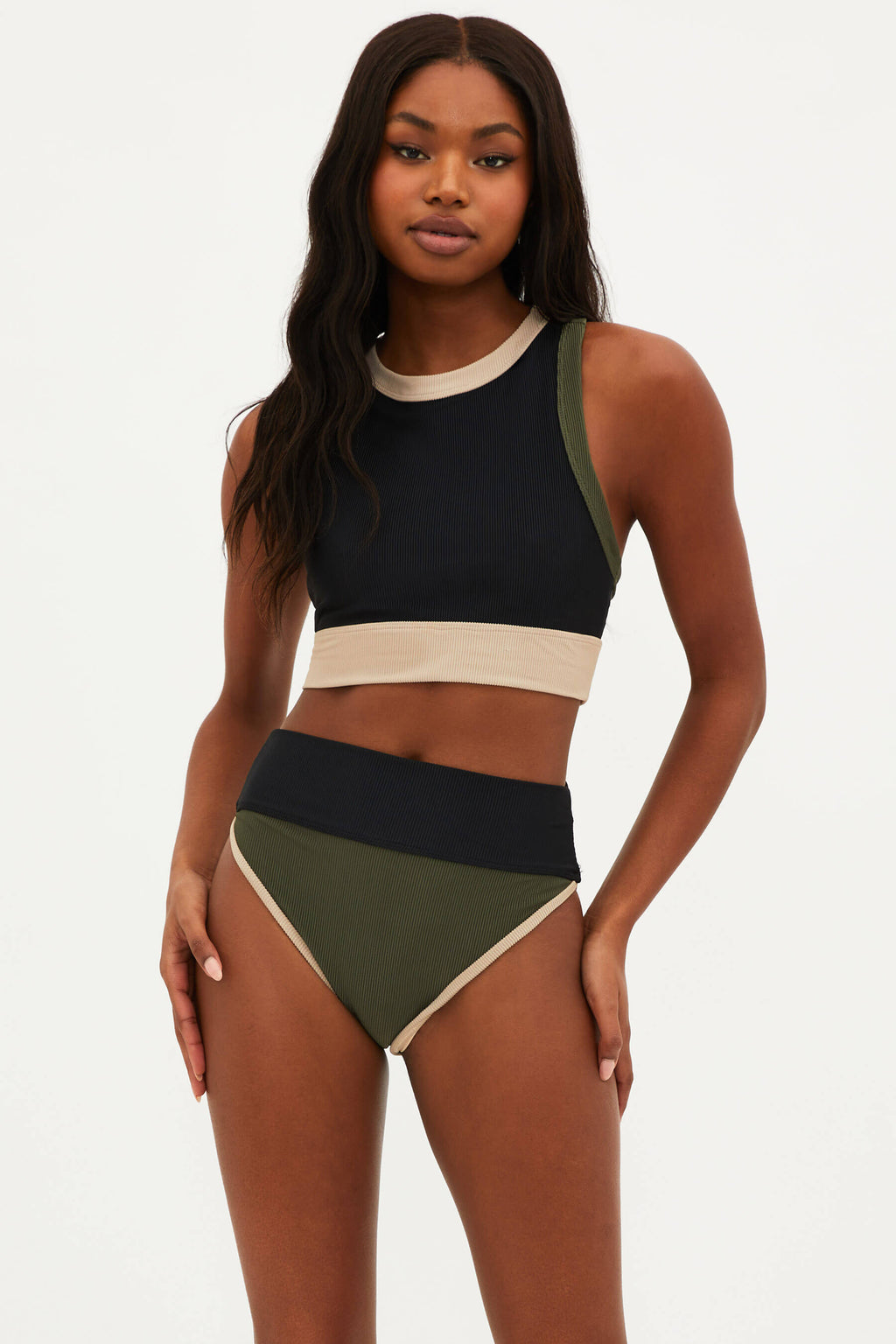 Emmy Bottom Military Olive Colorblock