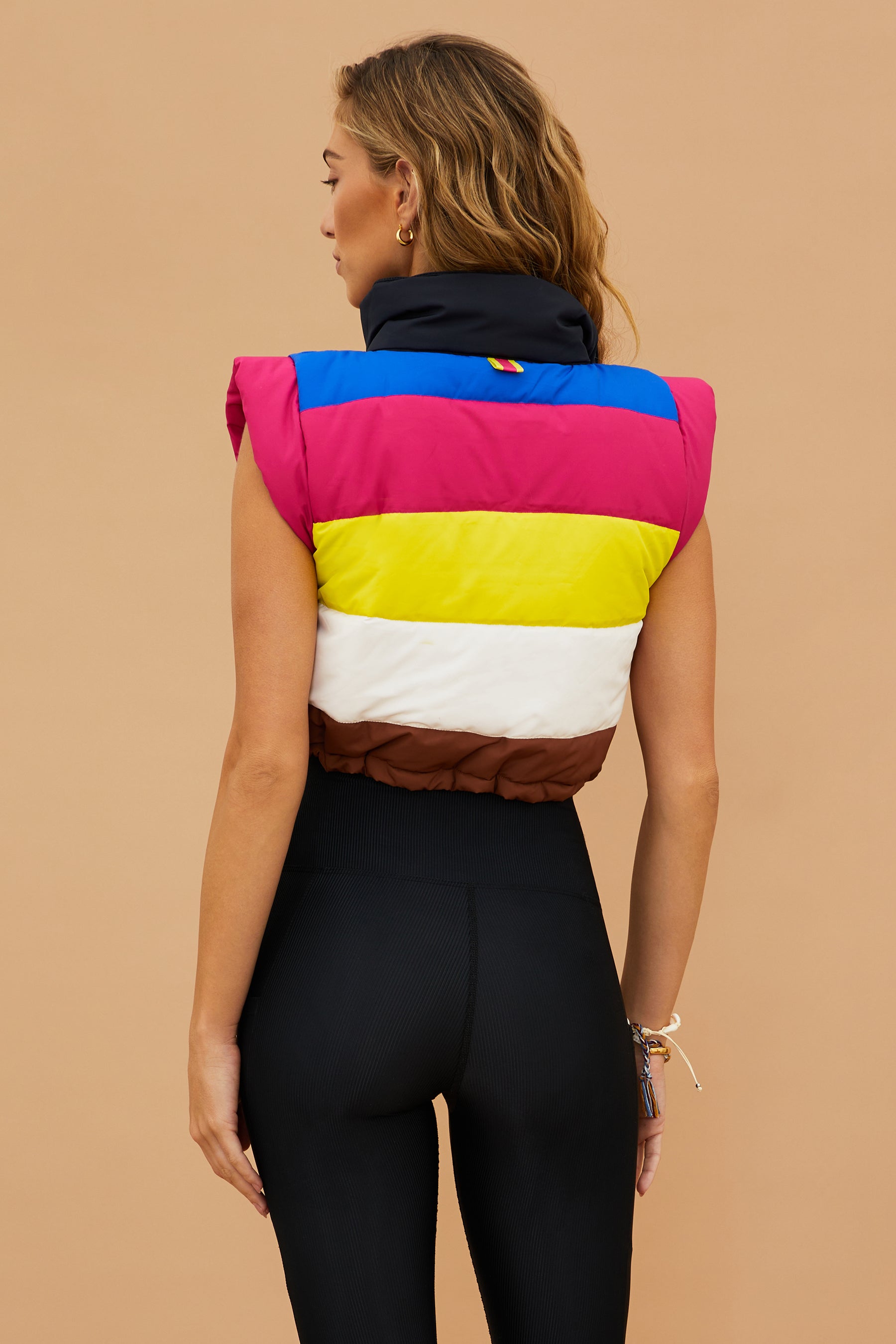 Canyon Puffer Vest Bright Fuchsia Colorblock | Womens Puffer Vest 