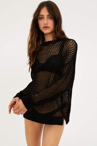 (取寄) ビーチライオット レディース ヒラリー セーター カバー-アップ Beach Riot women Hilary Sweater Cover-Up Black 20230309_BEACHRIOT_1610_grande