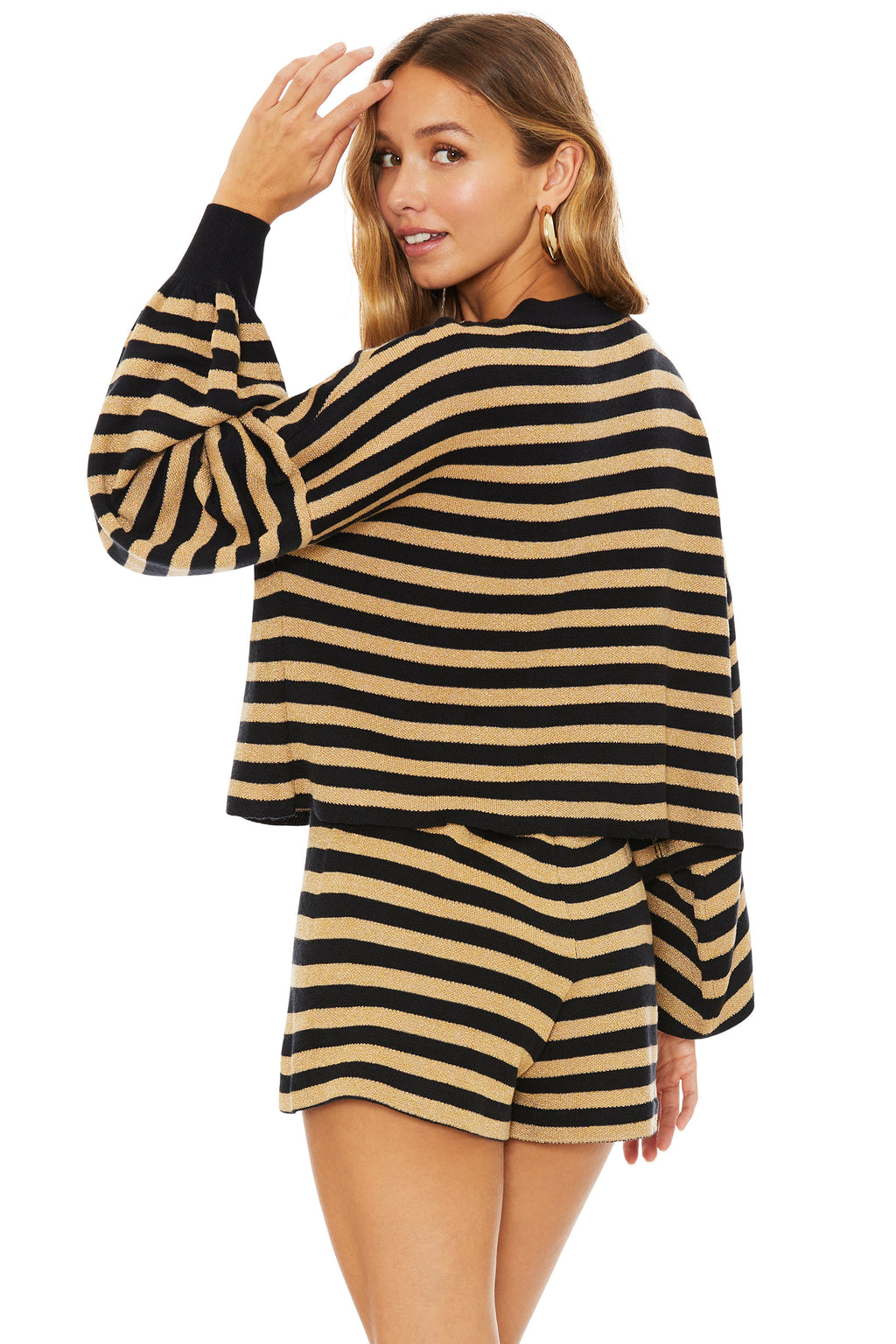 Ava Sweater Taupe & Black Stripe