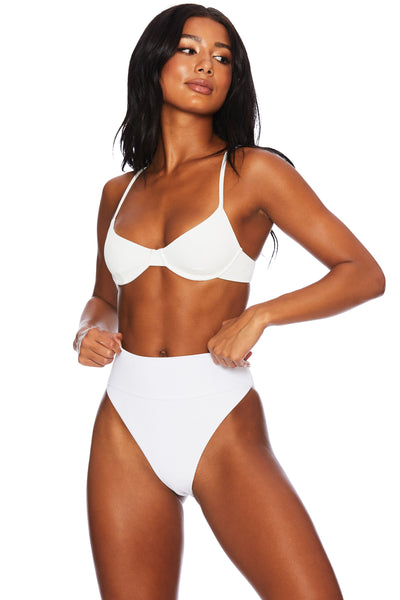 Women's Retro Ribbed Underwire Bikini Top - Shade & Shore™ White