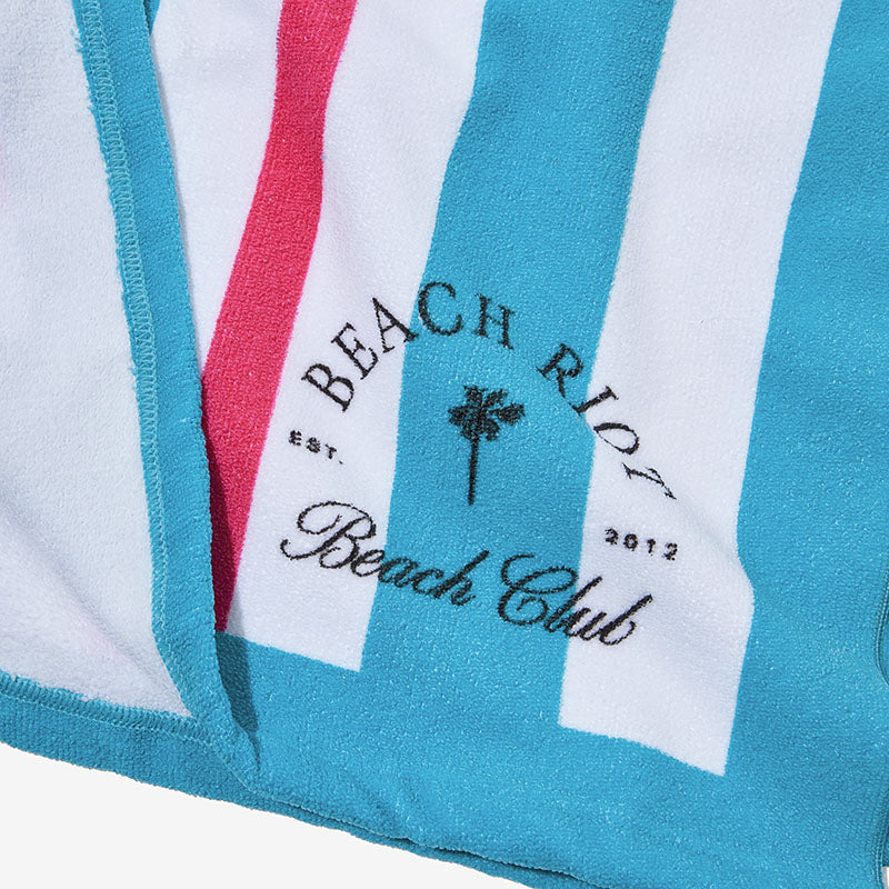 Beach Club Towel Pink Blue Stripe